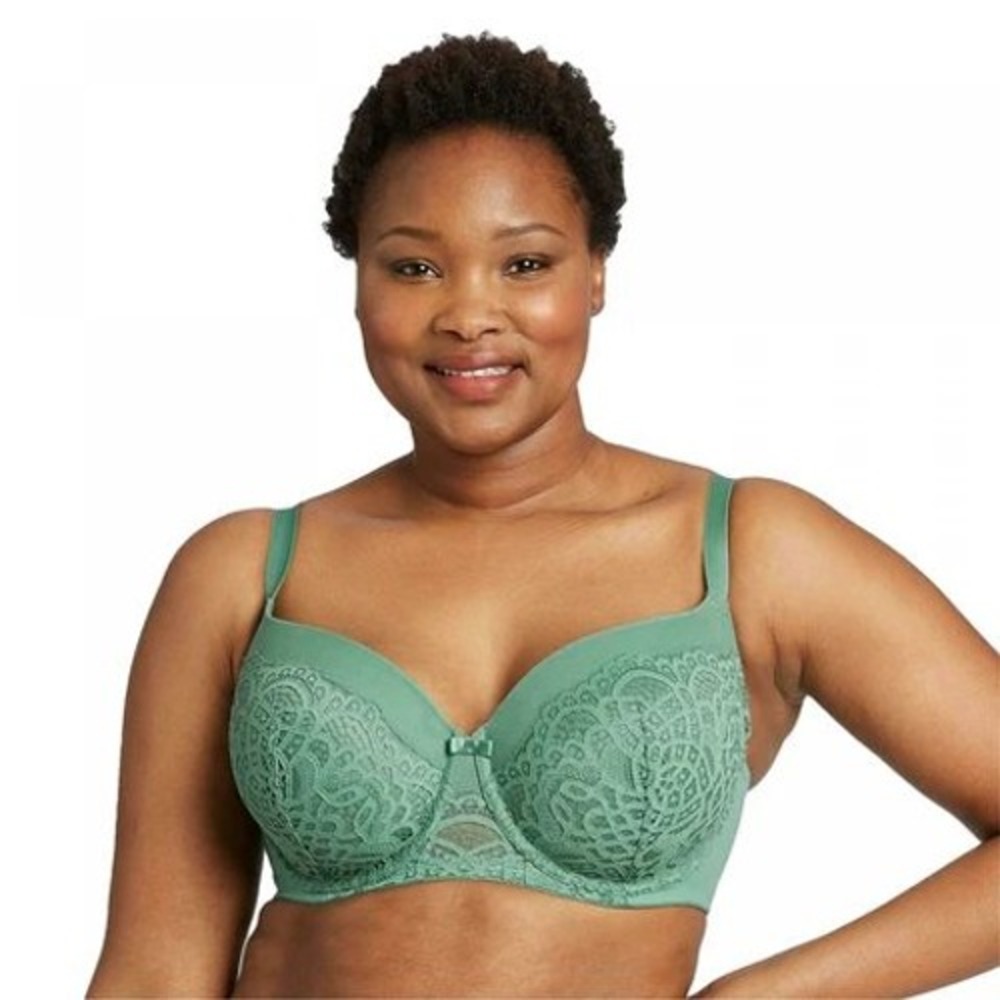 Auden Balconette Lace Bra Sage Green 40DDD Push Up Underwire‎ *small flaw*